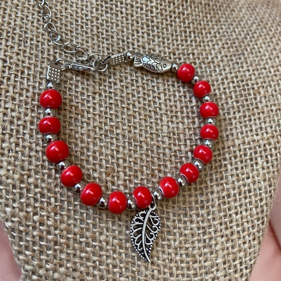 Glazed Ceramic Bead Bracelet Boho - Picture 6 of 7